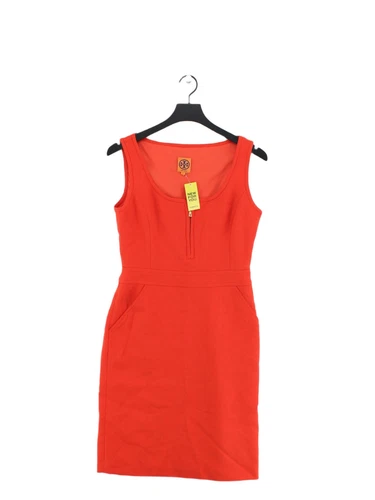 Abito midi donna Tory Burch UK 6 lana arancione con poliestere body spandex