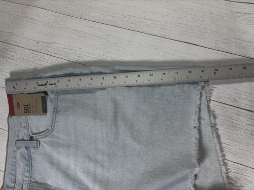 LEVI'S 501 JEAN PANTALONCINO DONNA BUTTON FLY TAGLIA 22W VITA ALTA NUOVO CON ETICHETTE - Foto 9 di 10
