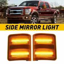 Amber Lens LED Side Mirror Marker Signal Lights 2x For Ford F250 F350 F450 F550