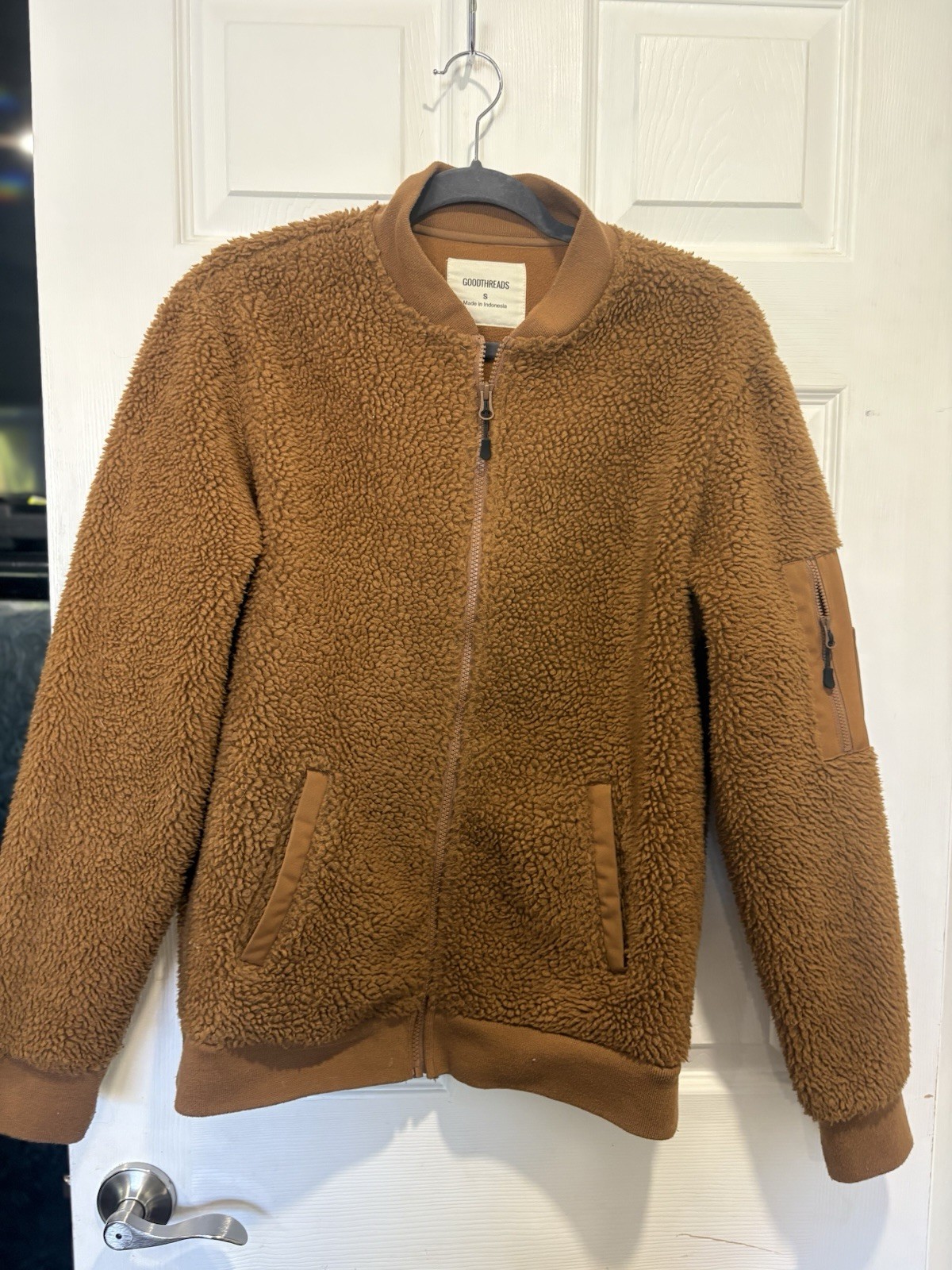 Goodthreads Jacket Womans Small Brown Sherpa Line… - image 2