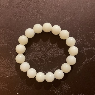 Seventeen-Bead Bodhi Root Armband - Original Stretch Fit Brandneu Cremeweiß
