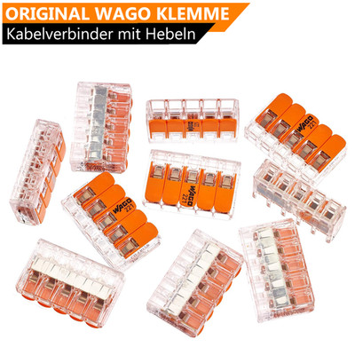 WAGO Klemme 5-Leiter 4 mm² Verbindungsklemme mit Hebel 221-415 Steckklemmen 415
