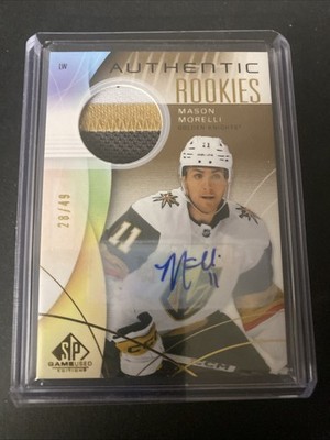 2024-25 SP Game Used Gold Auto Premium Material Mason Morelli Auto 28/49 Vegas
