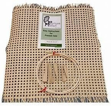 Pressed Cane Webbing Kit. 24"X24" Fine Open 1/2", 8 Feet of 8.5 Spline, Full Co