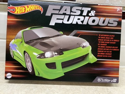 Hot Wheels Fast & Furious - 10 Pack - Exclusive Nissan Skyline GT-R and Charger.