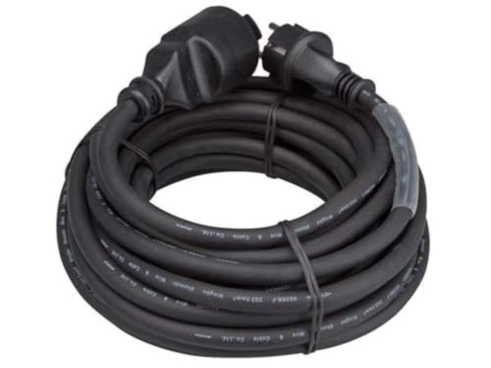 velleman - RALLONGE in gomma con guaina retrattile, 3G2,5-10 m, colore: Terra fr