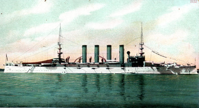 Great White Fleet USS Pennsylvania Cruiser US Navy Ship Postcard