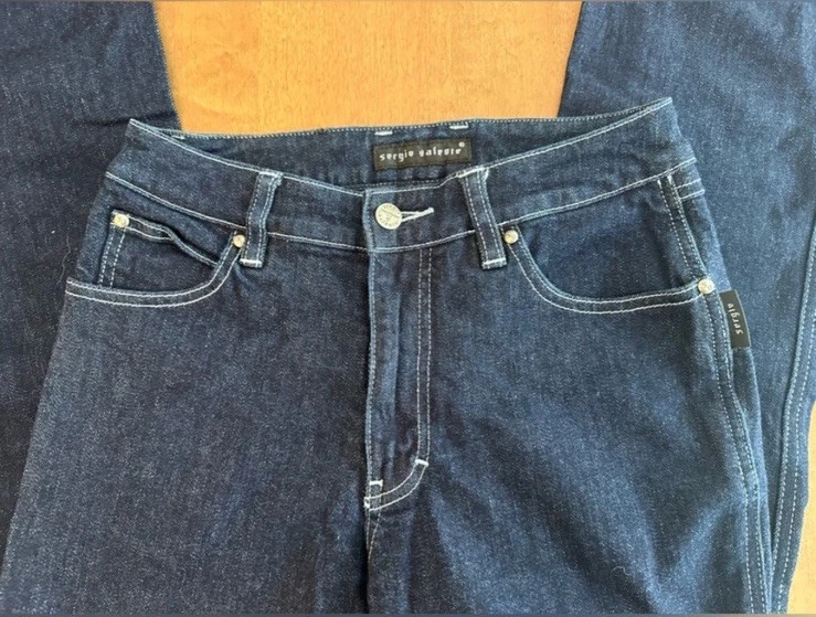 ✨ РЕДКИЕ ВИНТАЖНЫЕ ДЖИНСЫ Y2K SERGIO VALENTE ✨ 28x32,5 ВЫСОКИЕ синие джинсовые вестерн 2003 - Изображение 3 из 4