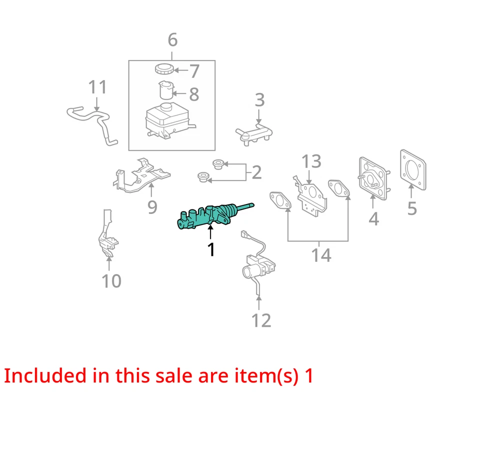 Cilindro maestro de freno compatible con 06-09 LEXUS RX400h 30123297 Foto 3 de 4
