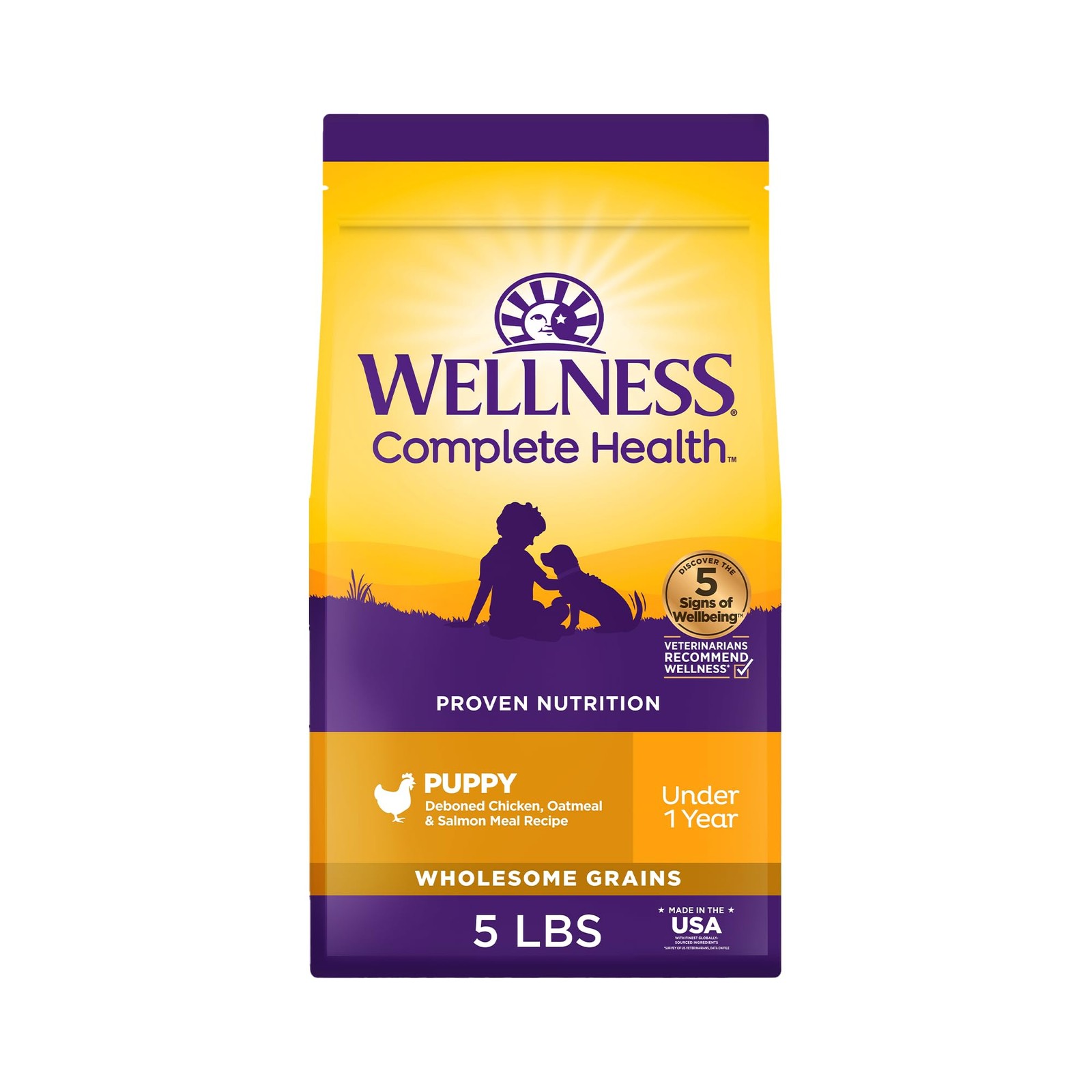 Wellness Complete Health Dry Puppy Food, Chicken, Salmon, Oa