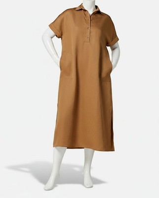 Marina Rinaldi Women's Brown Negelia Midi Dress Plus Size 20