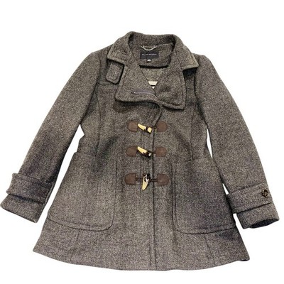 Banana Republic Women s Wool Blend Grey Toggle Pea Coat ~ Size S