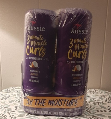 Aussie 3 MINUTE MIRACLE CURLS Deep Conditioner - Coconut & Jojoba Oil - 2 Pack