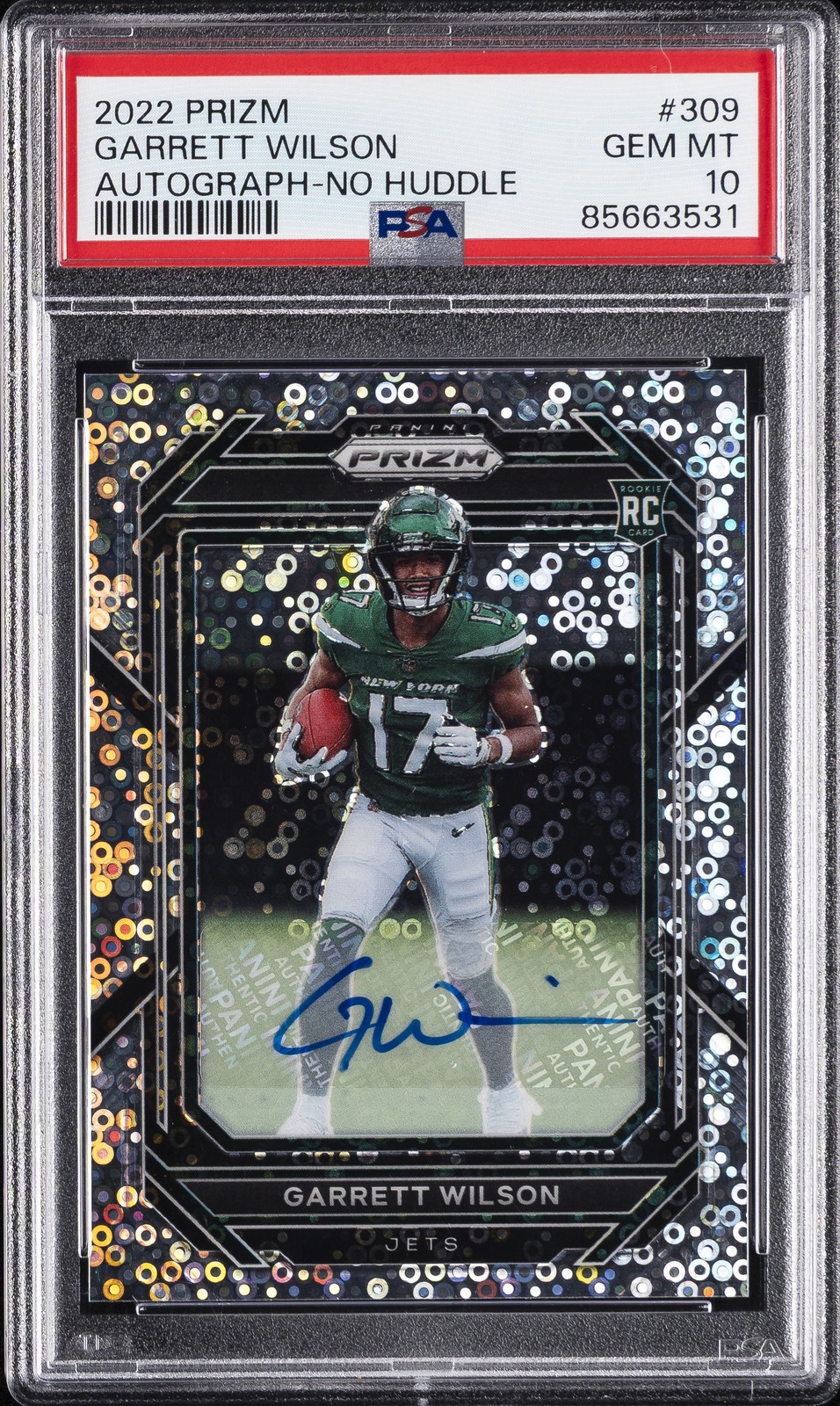2022 PANINI PRIZM AUTO-NO HUDDLE #309 GARRETT WILSON PSA 10