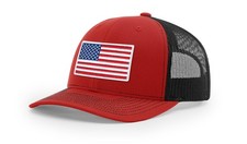 Joe's USA Richardson 112 Classic Six Panel Flag One Size, Red / Black