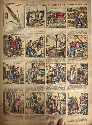 Image D'Epinal Nr. 3814 Ce QU4ON Handarbeit D'Un Korn Ble Die Mehl Und das Brot