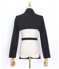 Lapel Collar Suit Outwear Coat Elegant Hollow Out Asymmetric Blazer Jacket Women