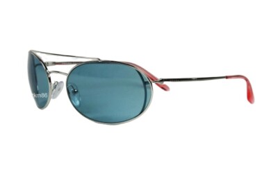 PRADA PR 66VS-1BC455 Silver / Light Blue Sunglasses | eBay