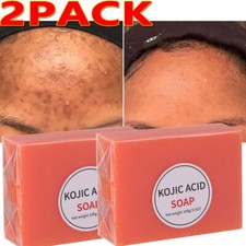 2PCS Kojic Acid Soap Dark Cleansing Whitening Bleaching Lightening Face  Body