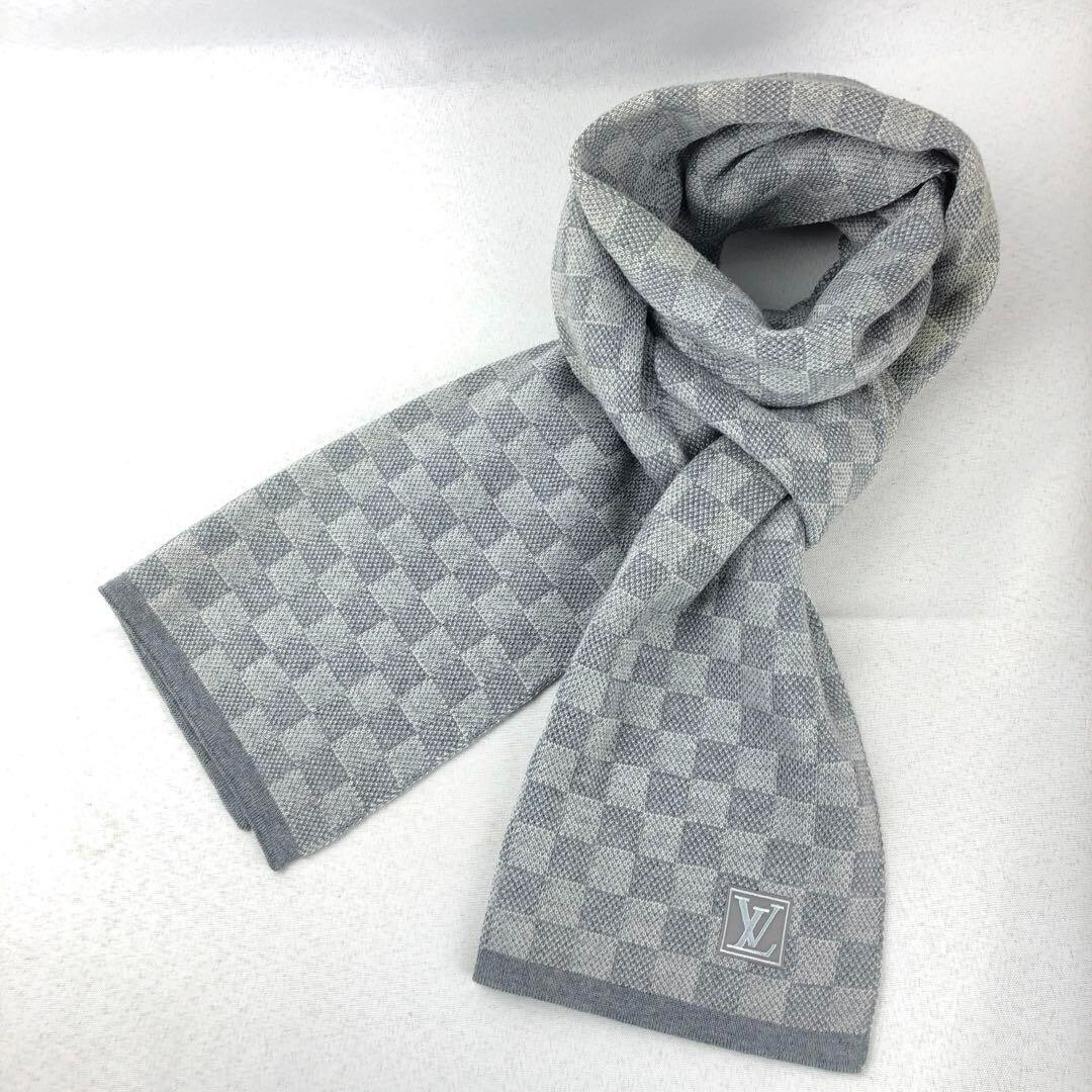 Louis Vuitton M70517 Damier Escential Petit Wool Scarf Gray Used  