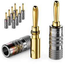10x Bananenstecker schraubbar Vergoldet Lauts...