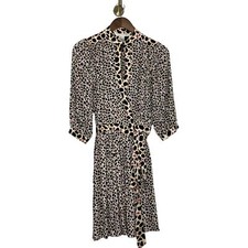 Diane Von Furstenberg Womens Silk Abel Wrap Dress Leopard 2010 Mod Keyhole Sz 2