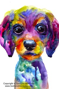 wiener dog paintings