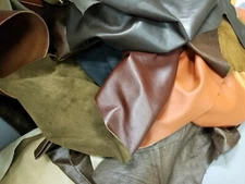 1 lb Bulk Scrap Leather Trimmings, Cowhide Remnants, Premium Leather