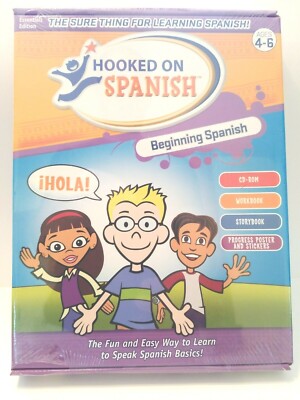Hooked on Spanish Basics Kids Speak Learn Fun Easy CD Rom Workbook Storybook NEW
