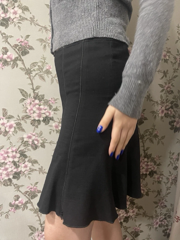 Sonia Rykiel Skirt Wool Blend Zipped Vtg 90s 80s Grunge Y2K Avant Garde Sz 38 - Image 4 of 4