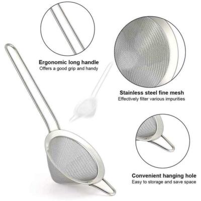 10cm Feinmasch Kräutertee Mehl Eissieb Stahldraht ¦ langer Griff