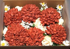 Set of 6 Boutonni res Brown/Maroon Tan/Peach Fall Wedding Party New