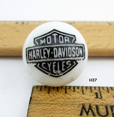 Vintage Harley Davidson Motorcycles Black on White Marble in VGC H37