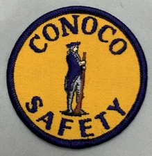 Vintage Conoco Safety Soldier Sew on Patch Badge 3” Oil Advertising Embroidered