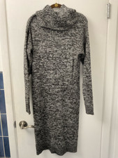 A.N.A Black Grey Marl Oversized Cowl Neckline Sweater Dress