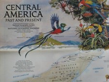 Carte COSTA RICA BELIZE PANAMA Amérique centrale Maya Tikal Honduras Nicaragua Copán