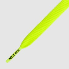 Mr Lacy Flatties Neon Lime yellow, Flat shoelaces Premium Quality-Classic 130 cm