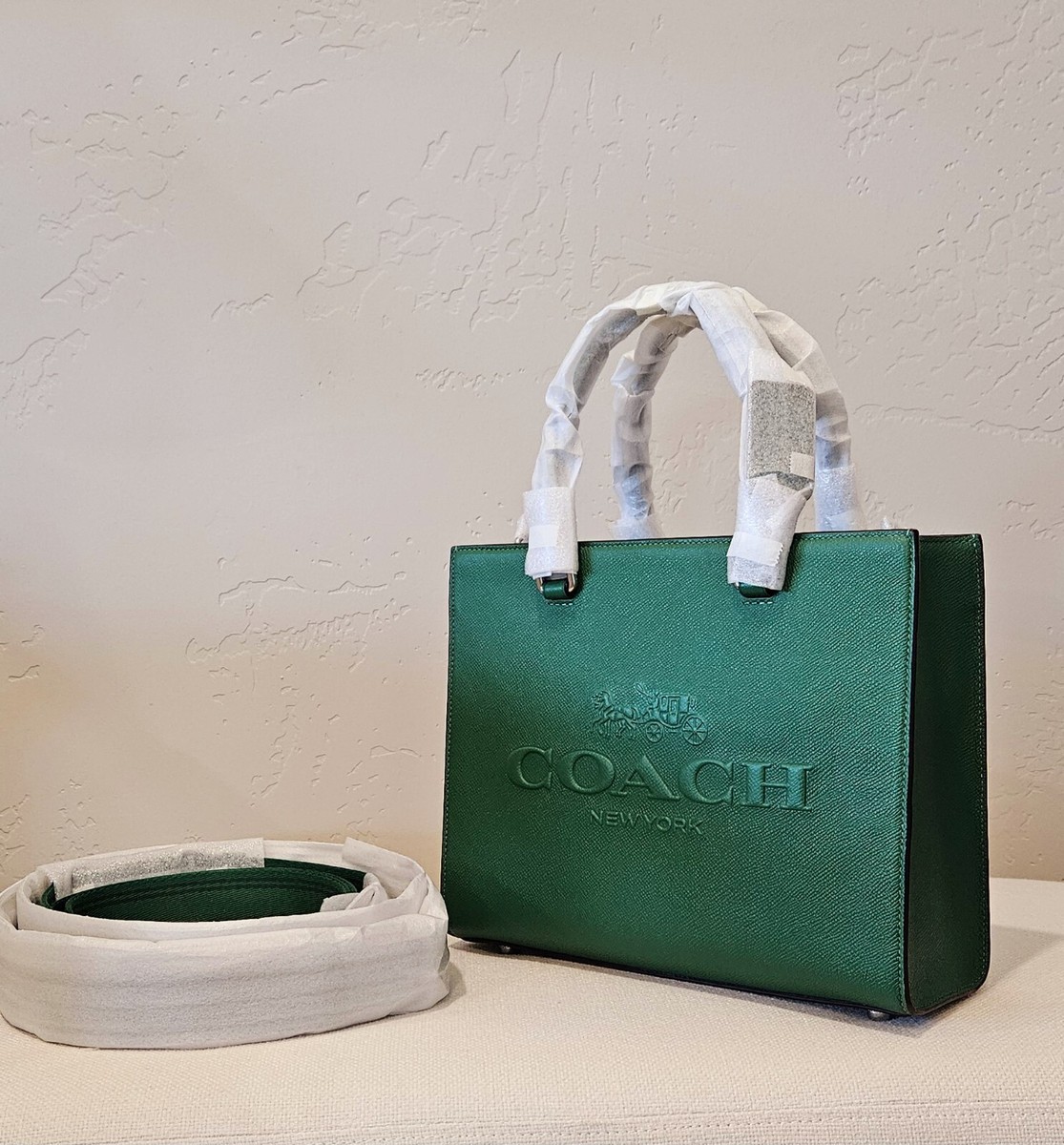 Coach Tote With Signature Canvas - Green ( Origin $495 ) | eBay