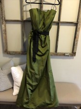 White by Vera Wang Bridesmaid Dress Strapless Olive Size 16