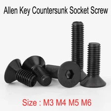 Countersunk Bolt Hex Allen Key M3 M4 M5 M6 CSK Socket Screws 10.9Grade Steel