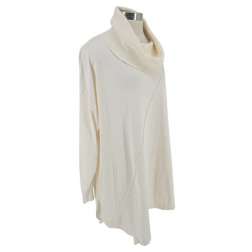 Cato Sweater Ivory Cowl Neck Long Sleeve Asymmetrical Knit Pullover NWT 22W 24W - Picture 3 of 8
