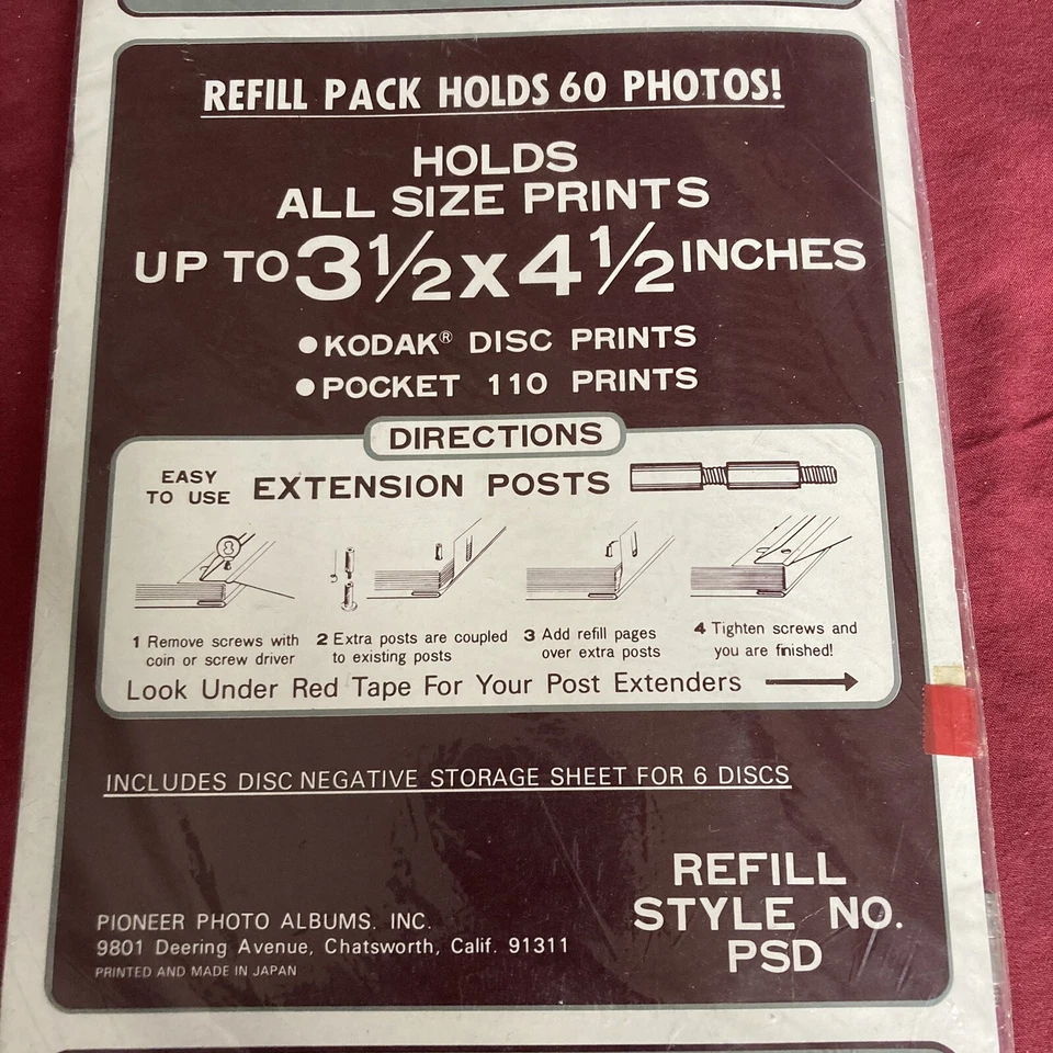 Páginas de recarga de álbum de fotos vintage Pioneer Polaroid - selladas de fábrica Foto 3 de 4