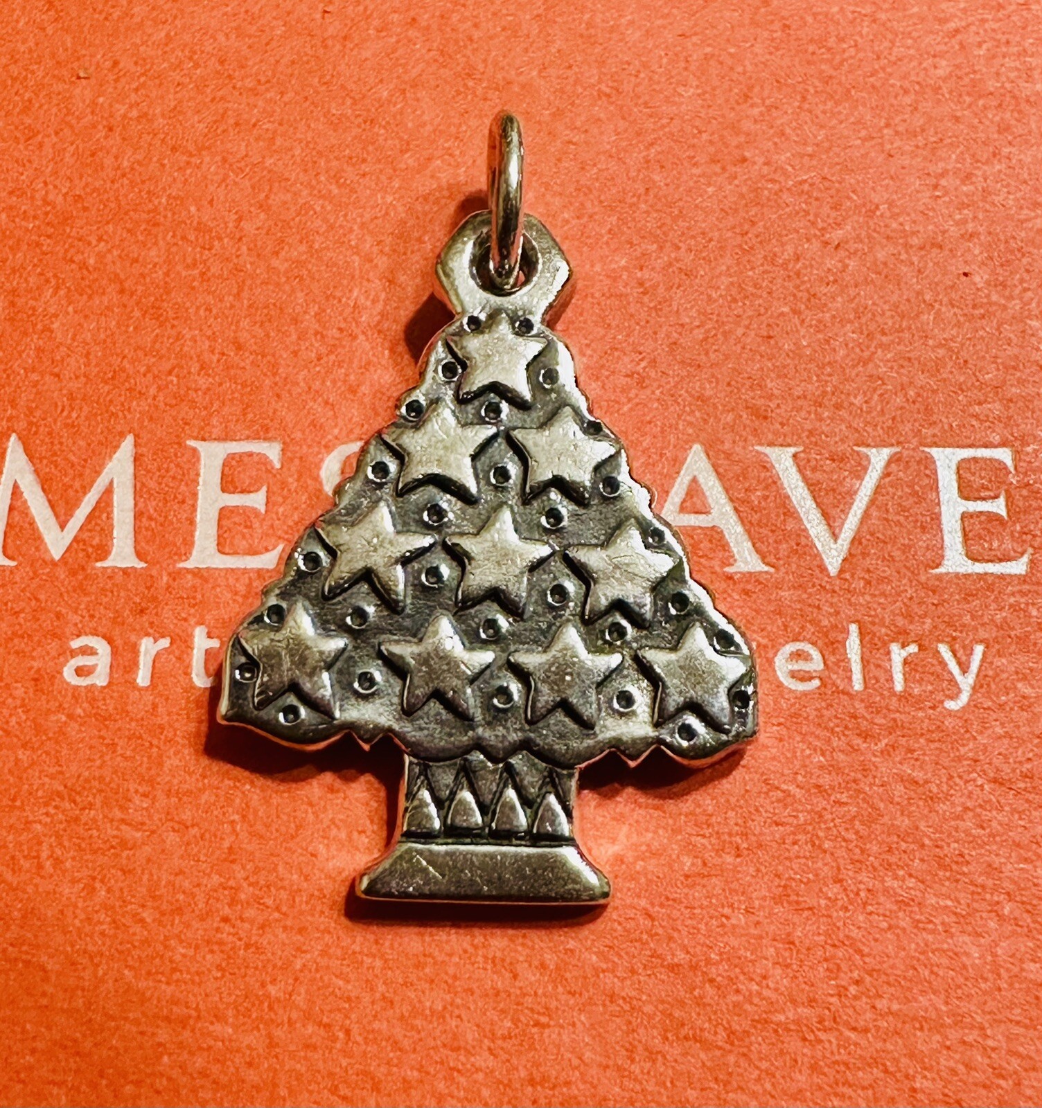 Retired James Avery 925 Sterling Silver Stars Christmas Tree Charm