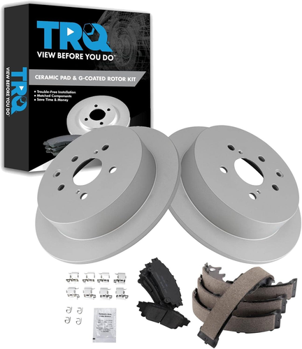 Rear Brake Pad & Rotor Kit Brake Pads Brake Rotor Parking Brake Shoe Set Ceramic
