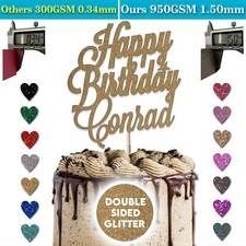 Custom Personalised Glitter Cake Topper Birthday Party Decoration Any Name Word
