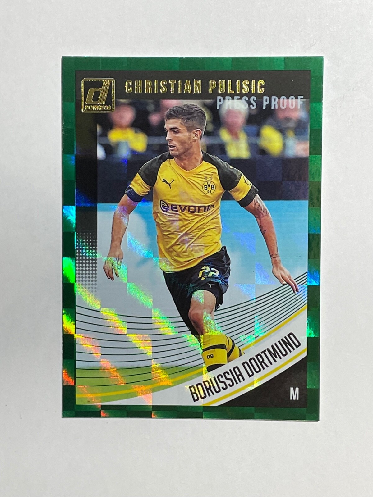 2018-19 Donruss Christian Pulisic Green Press Proof Borussia Dortmund, #66 BVB