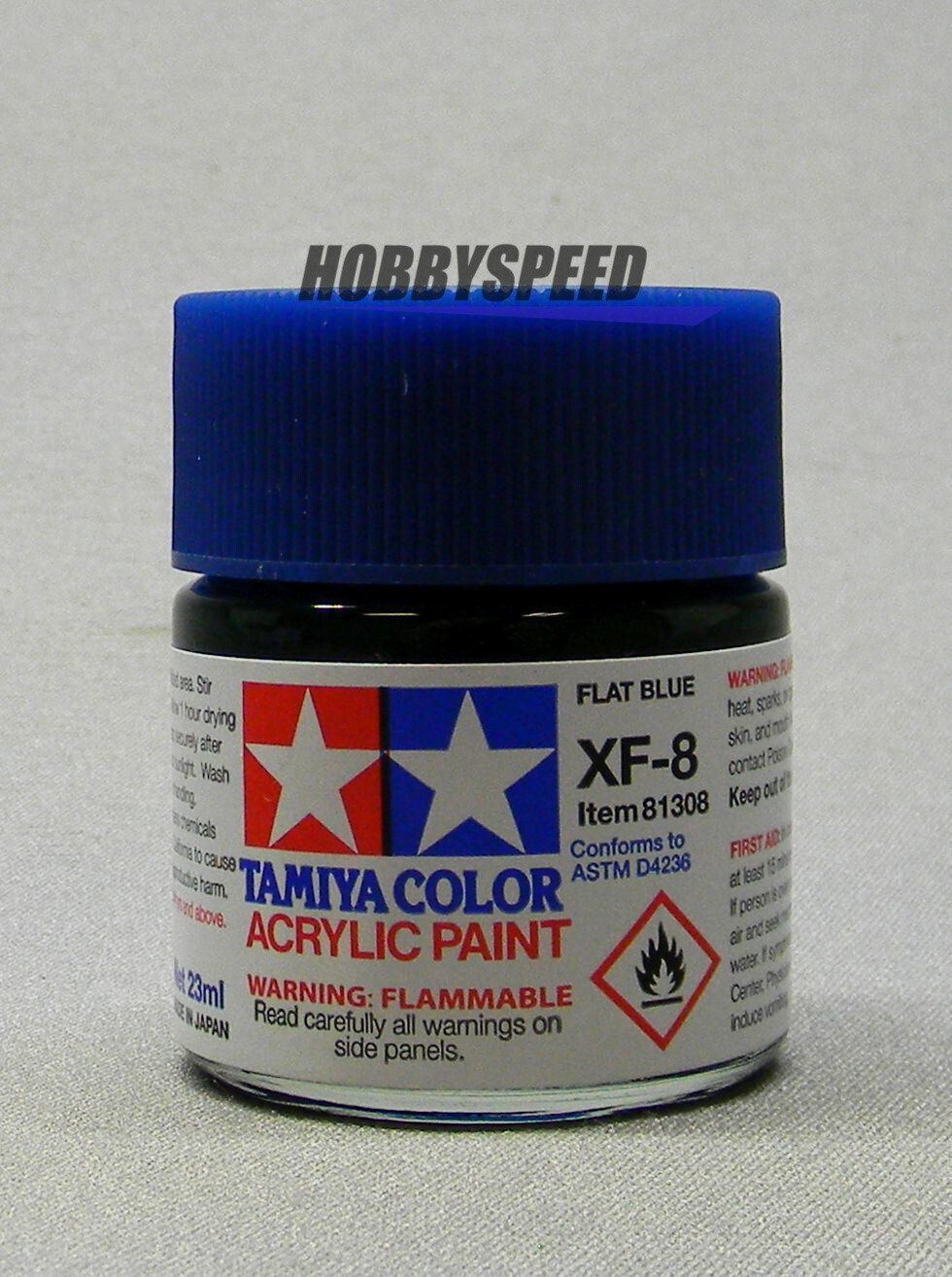 TAMIYA XF-8 ACRYLIC PAINT FLAT BLUE 23ml bottle model scenery TAM81308 NEW