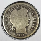1910 United States 1 Dime "Barber Dime" - Good (G) KM#113 - 7078