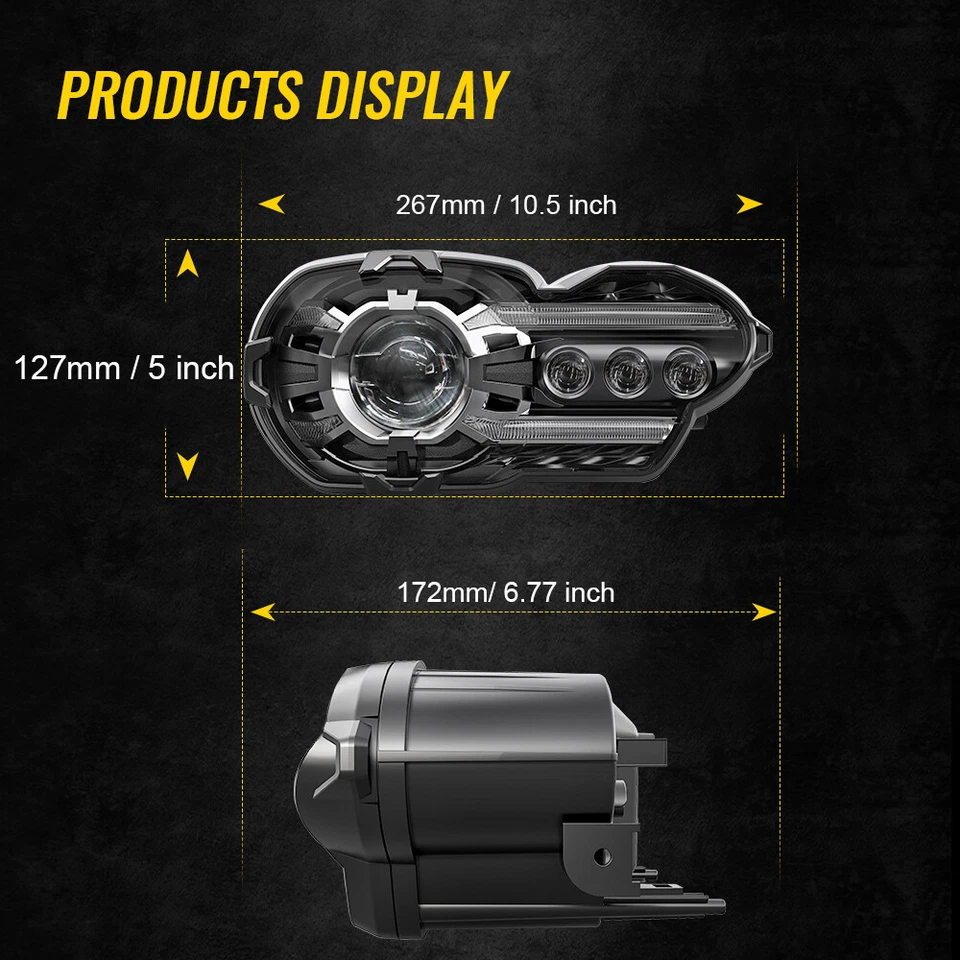 Передняя светодиодная фара в сборе прожектор Halo для K1300R 2010 2011 2012 2013 годов выпуска - Изображение 4 из 4