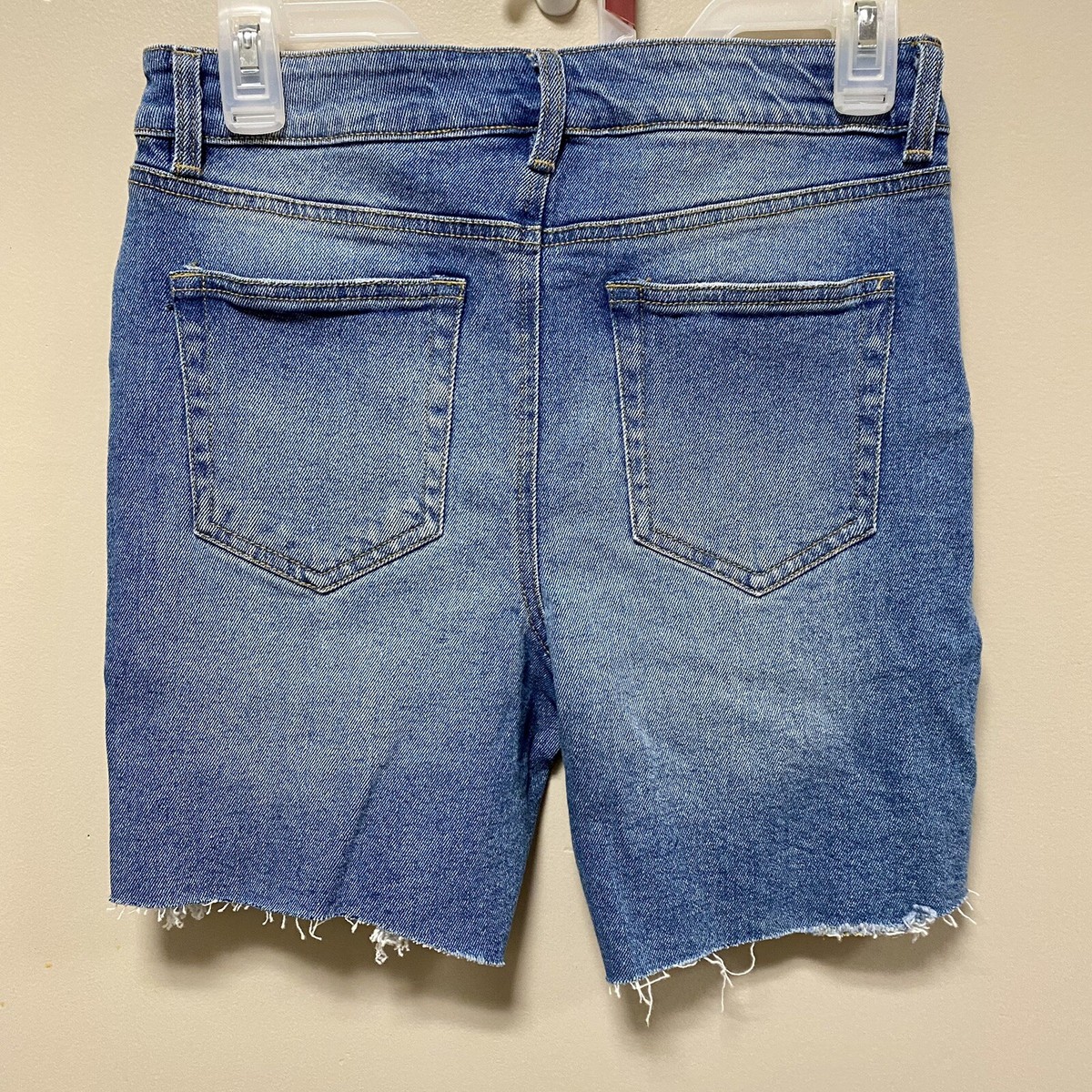 Blu[edit] Womens Jean Shorts Blue Stretch Distressed Pockets